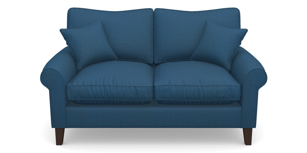 Product photograph of Waverley Scroll Arm 2 Seater Sofa In Plain Linen Cotton - Royal Blue from Sofas and Stuff Limited