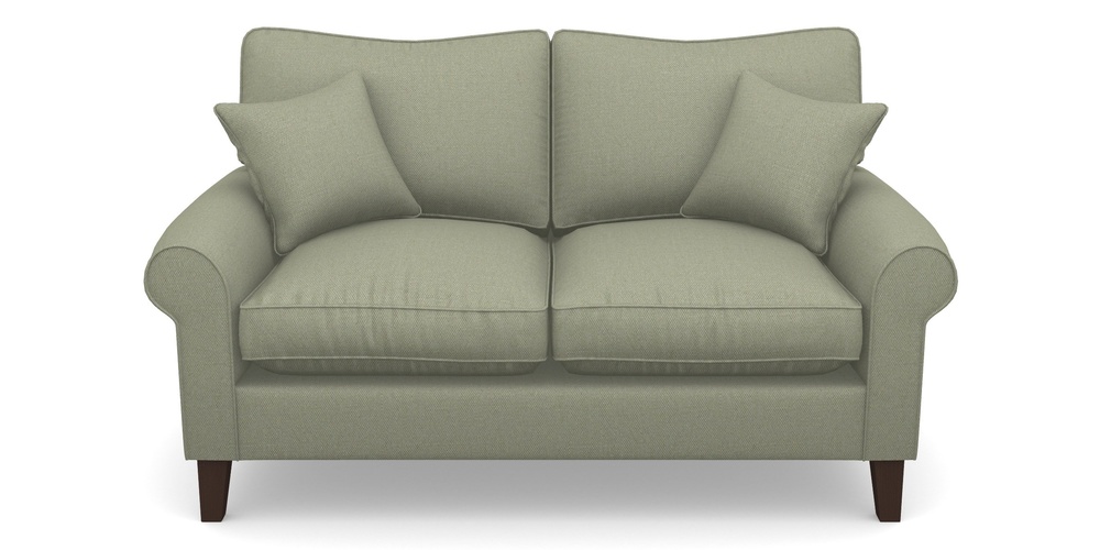 Product photograph of Waverley Scroll Arm 2 Seater Sofa In Plain Linen Cotton - Sage from Sofas and Stuff Limited