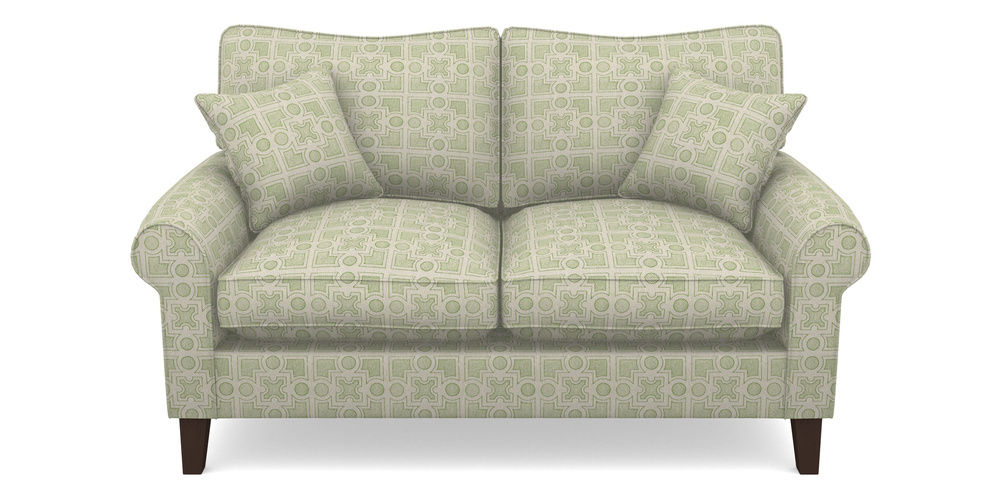 Product photograph of Waverley Scroll Arm 2 Seater Sofa In Rhs Collection - Small Knot Garden Cotton Weave - Green from Sofas and Stuff Limited