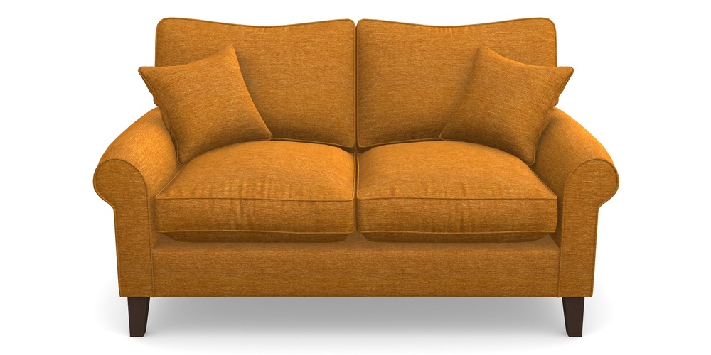 Product photograph of Waverley Scroll Arm 2 Seater Sofa In Textured Velvet - Turmeric from Sofas and Stuff Limited