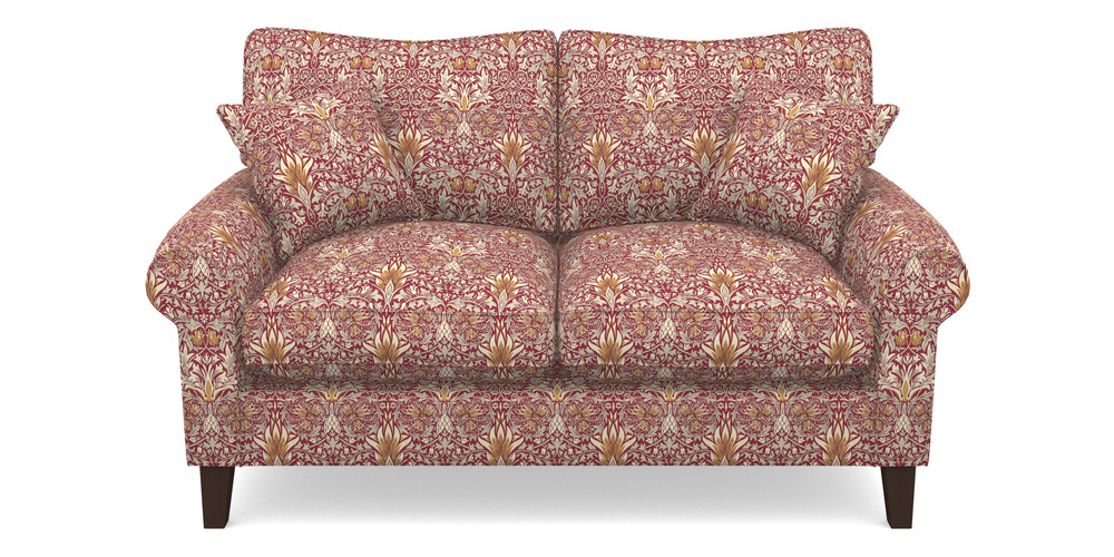 Product photograph of Waverley Scroll Arm 2 Seater Sofa In William Morris Collection - Snakeshead - Claret Gold from Sofas and Stuff Limited