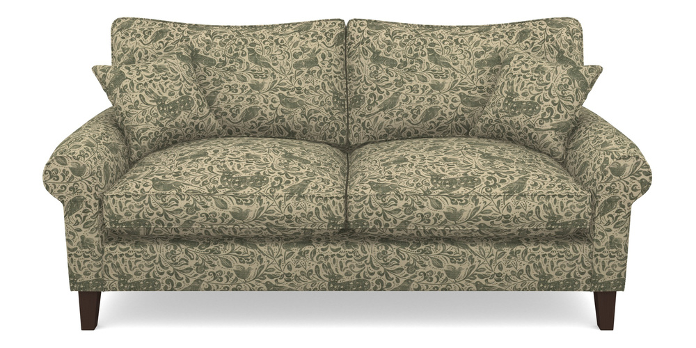 Product photograph of Waverley Scroll Arm 3 Seater Sofa In V A Drawn From Nature - Bird And Rabbit - Dark Green from Sofas and Stuff Limited