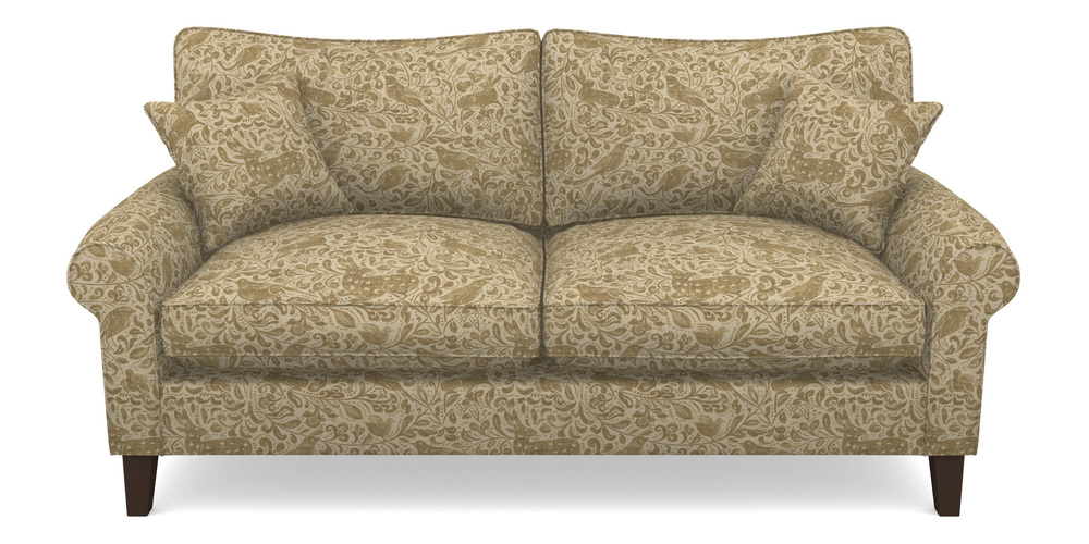 Product photograph of Waverley Scroll Arm 3 Seater Sofa In V A Drawn From Nature - Bird And Rabbit - Gold from Sofas and Stuff Limited