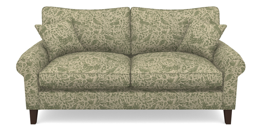 Product photograph of Waverley Scroll Arm 3 Seater Sofa In V A Drawn From Nature - Bird And Rabbit - Light Green from Sofas and Stuff Limited