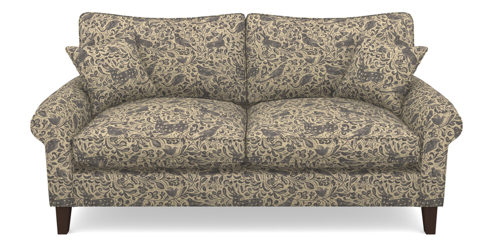 Product photograph of Waverley Scroll Arm 3 Seater Sofa In V A Drawn From Nature - Bird And Rabbit - Navy from Sofas and Stuff Limited