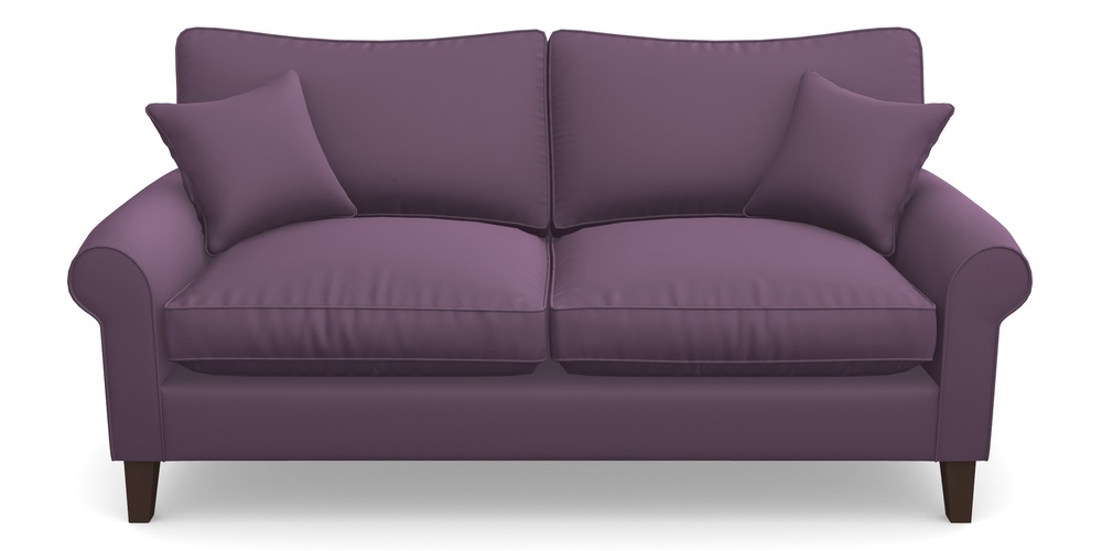Product photograph of Waverley Scroll Arm 3 Seater Sofa In Clever Glossy Velvet - Blackcurrant from Sofas and Stuff Limited
