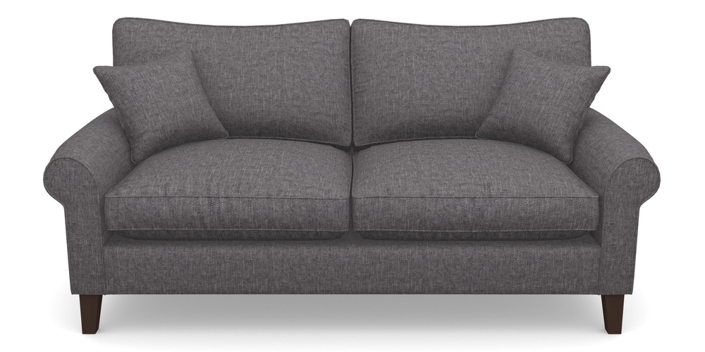 Product photograph of Waverley Scroll Arm 3 Seater Sofa In Easy Clean Plain - Ash from Sofas and Stuff Limited