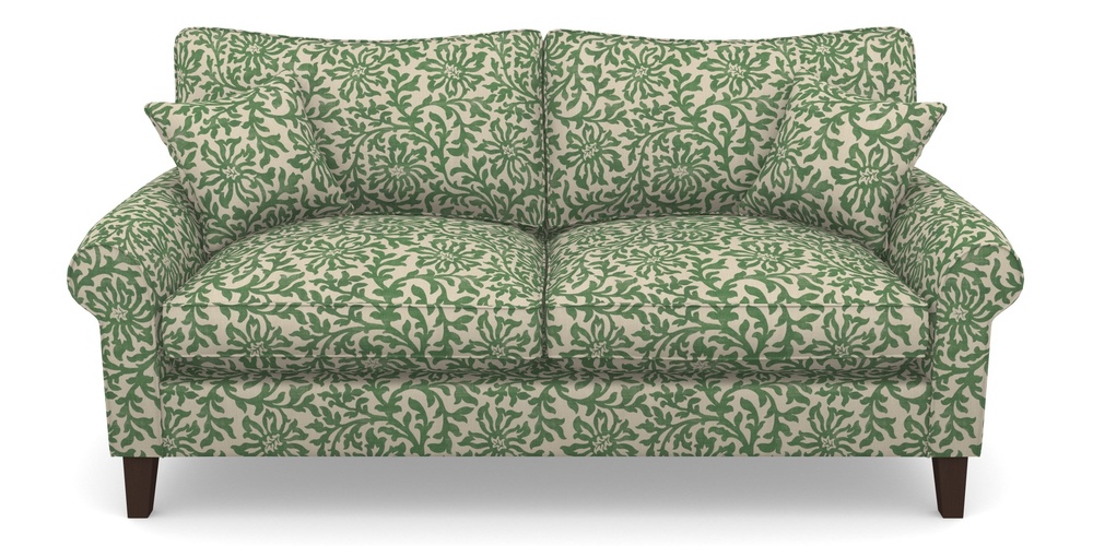 Product photograph of Waverley Scroll Arm 3 Seater Sofa In V A Brompton Collection - Floral Scroll - Basil from Sofas and Stuff Limited