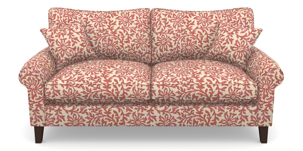 Product photograph of Waverley Scroll Arm 3 Seater Sofa In V A Brompton Collection - Floral Scroll - Chilli from Sofas and Stuff Limited