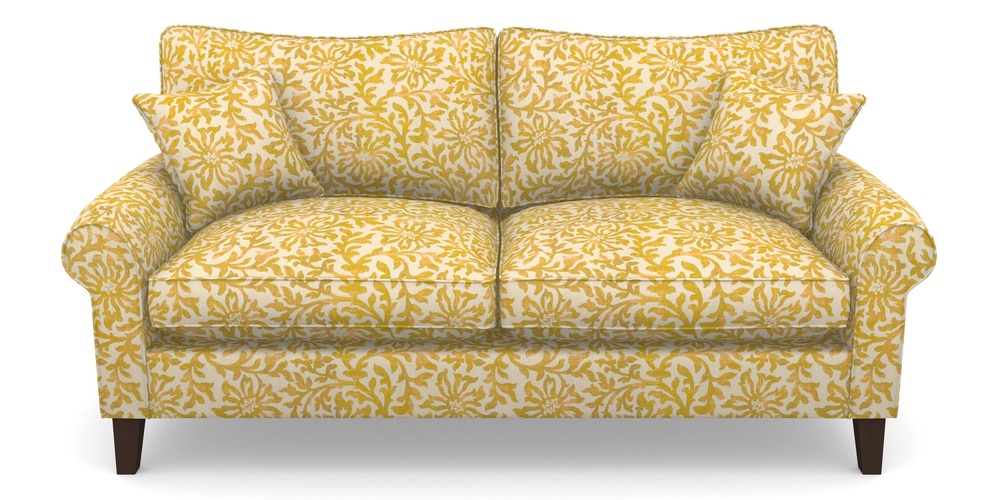 Product photograph of Waverley Scroll Arm 3 Seater Sofa In V A Brompton Collection - Floral Scroll - Corn from Sofas and Stuff Limited