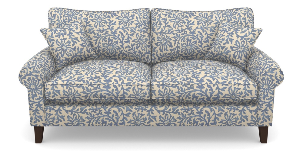 Product photograph of Waverley Scroll Arm 3 Seater Sofa In V A Brompton Collection - Floral Scroll - Morning Blue from Sofas and Stuff Limited