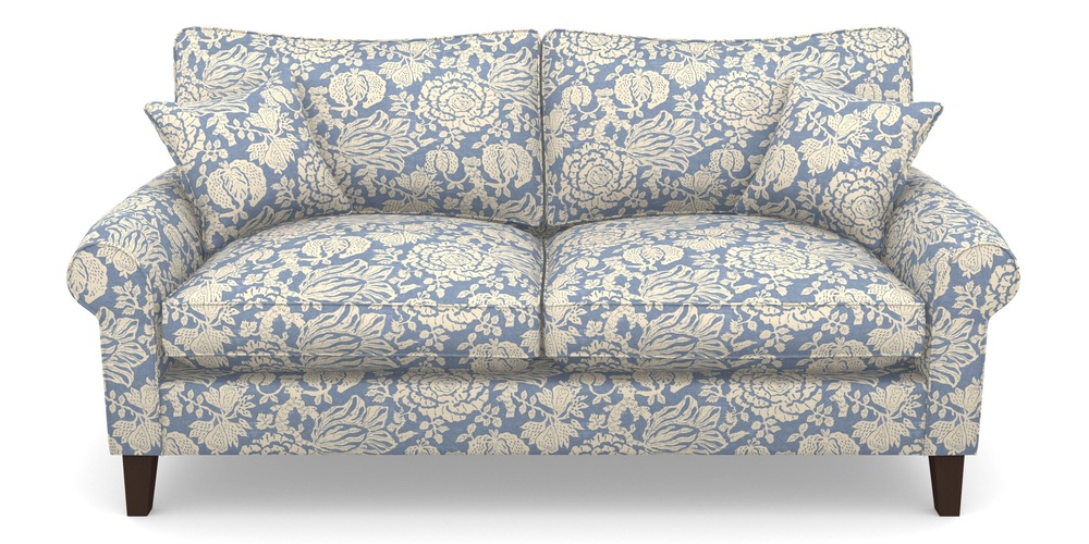 Product photograph of Waverley Scroll Arm 3 Seater Sofa In V A Brompton Collection - Flowering Kale - Morning Blue from Sofas and Stuff Limited