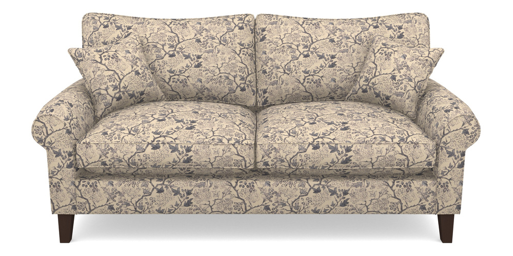 Product photograph of Waverley Scroll Arm 3 Seater Sofa In Rhs Collection - Gertrude Jekyll Linen Cotton Blend - Navy from Sofas and Stuff Limited