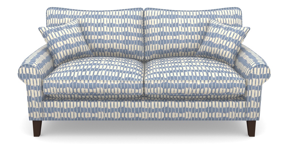 Product photograph of Waverley Scroll Arm 3 Seater Sofa In V A Brompton Collection - Ikat - Morning Blue from Sofas and Stuff Limited