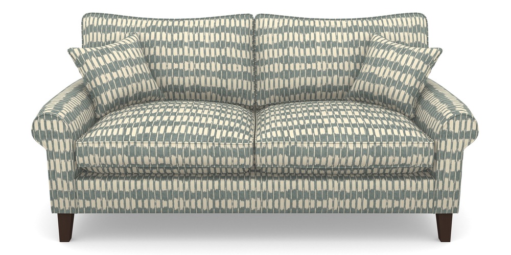 Product photograph of Waverley Scroll Arm 3 Seater Sofa In V A Brompton Collection - Ikat - Pebble from Sofas and Stuff Limited