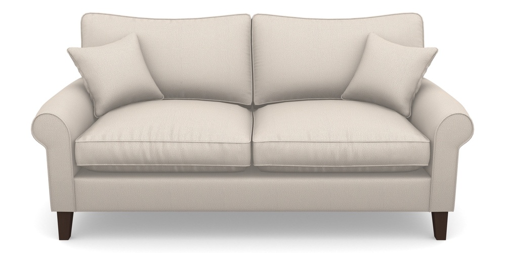 Product photograph of Waverley Scroll Arm 3 Seater Sofa In Two Tone Plain - Biscuit from Sofas and Stuff Limited