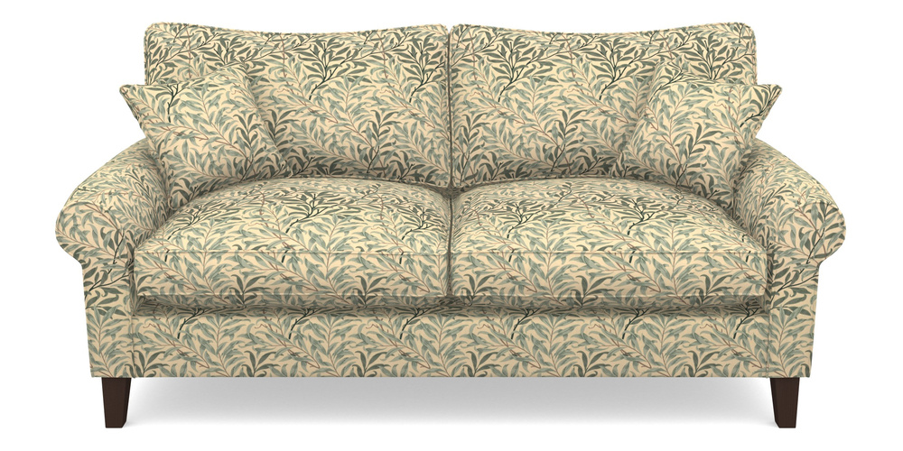 Product photograph of Waverley Scroll Arm 3 Seater Sofa In William Morris Collection - Willow Boughs - Cream Pale Green from Sofas and Stuff Limited