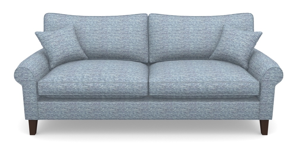 Product photograph of Waverley Scroll Arm 4 Seater Sofa In Aqua Clean Oban - Denim from Sofas and Stuff Limited