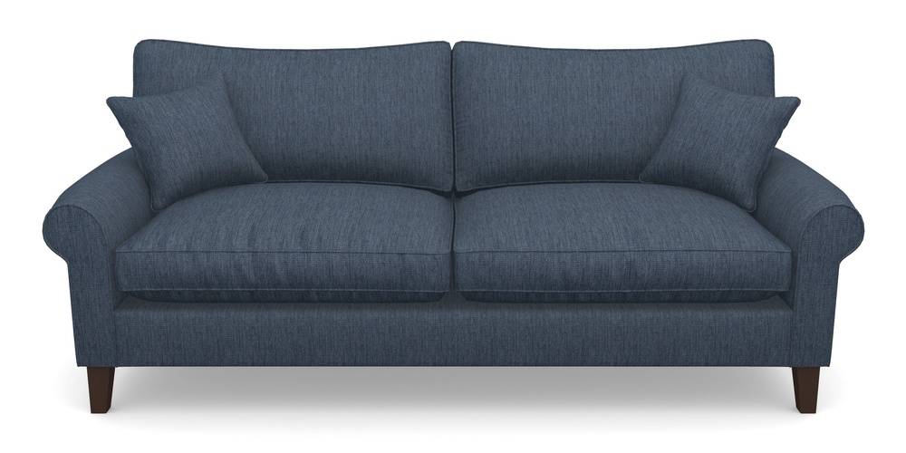 Product photograph of Waverley Scroll Arm 4 Seater Sofa In Aqua Clean Tenby - Navy from Sofas and Stuff Limited