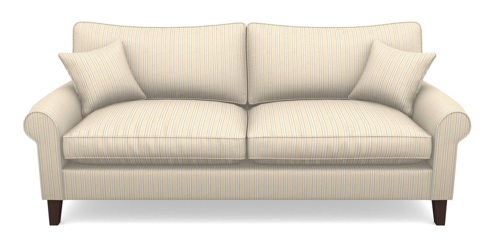 Product photograph of Waverley Scroll Arm 4 Seater Sofa In Cloth 22 - Racing Stripes Ayr - Dove from Sofas and Stuff Limited