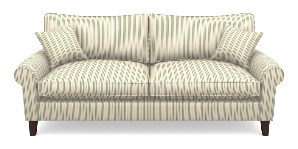 Product photograph of Waverley Scroll Arm 4 Seater Sofa In Cloth 22 - Racing Stripes Ayr - Mint from Sofas and Stuff Limited