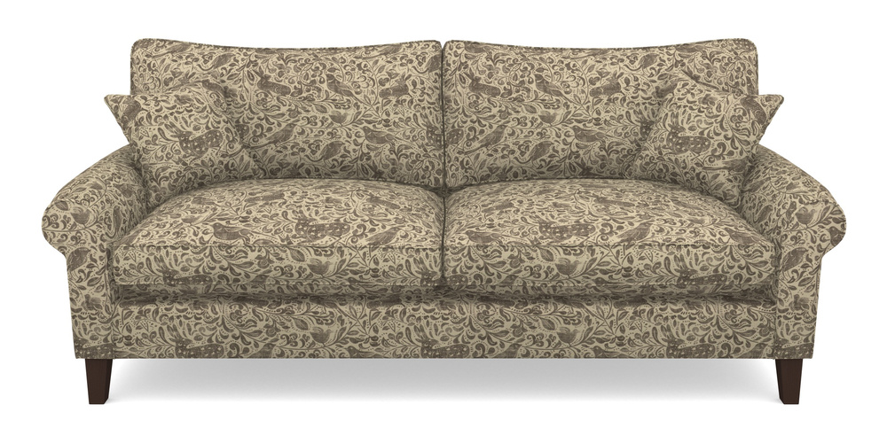 Product photograph of Waverley Scroll Arm 4 Seater Sofa In V A Drawn From Nature - Bird And Rabbit - Brown from Sofas and Stuff Limited