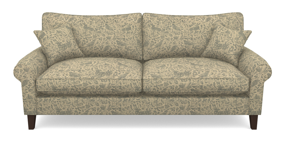 Product photograph of Waverley Scroll Arm 4 Seater Sofa In V A Drawn From Nature - Bird And Rabbit - Duck Egg from Sofas and Stuff Limited