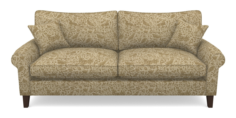 Product photograph of Waverley Scroll Arm 4 Seater Sofa In V A Drawn From Nature - Bird And Rabbit - Gold from Sofas and Stuff Limited