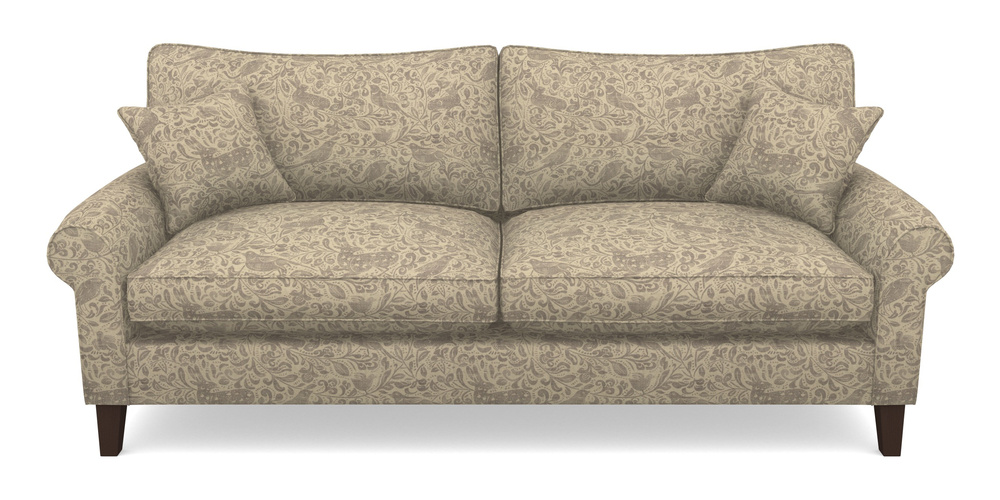 Product photograph of Waverley Scroll Arm 4 Seater Sofa In V A Drawn From Nature - Bird And Rabbit - Grey from Sofas and Stuff Limited