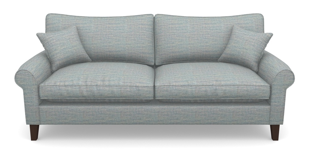 Product photograph of Waverley Scroll Arm 4 Seater Sofa In Basket Weave - Blue from Sofas and Stuff Limited