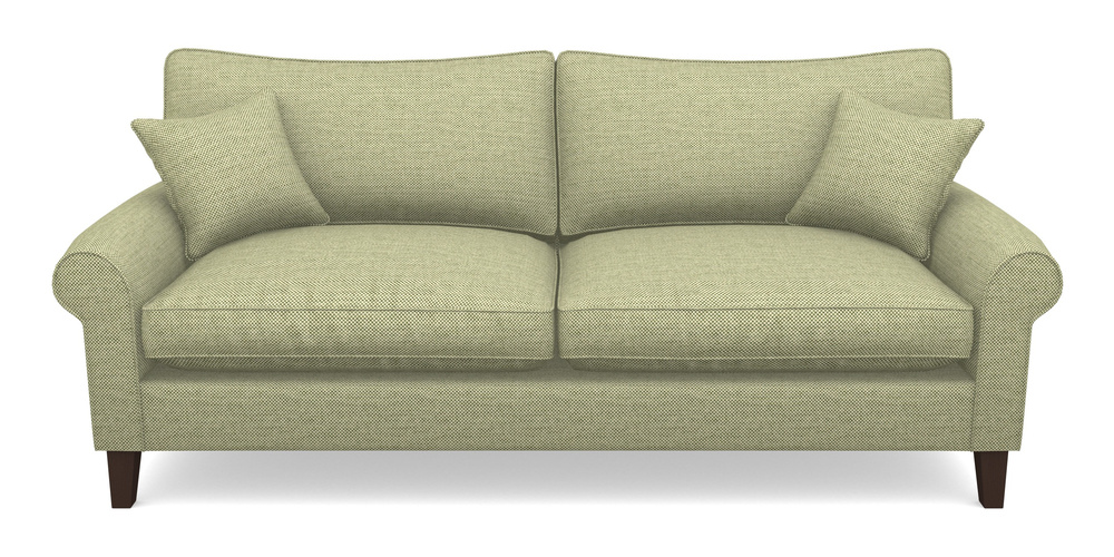 Product photograph of Waverley Scroll Arm 4 Seater Sofa In Basket Weave - Sage from Sofas and Stuff Limited