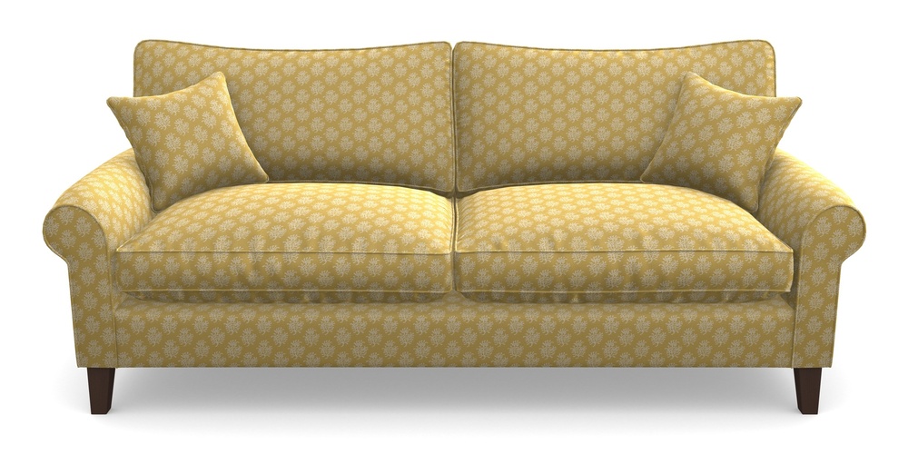 Product photograph of Waverley Scroll Arm 4 Seater Sofa In Cloth 21 - Coral 1 - Canary from Sofas and Stuff Limited
