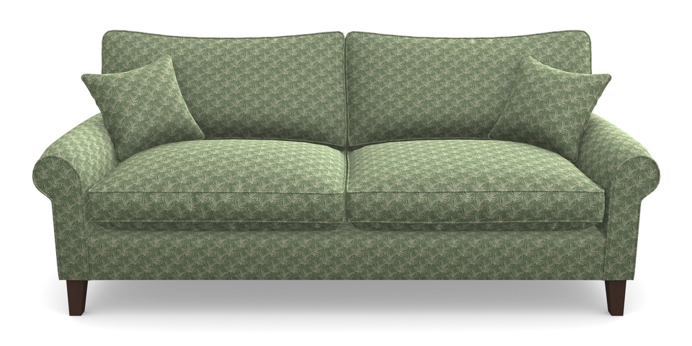 Product photograph of Waverley Scroll Arm 4 Seater Sofa In Cloth 21 - Decorative Leaf - Forest from Sofas and Stuff Limited