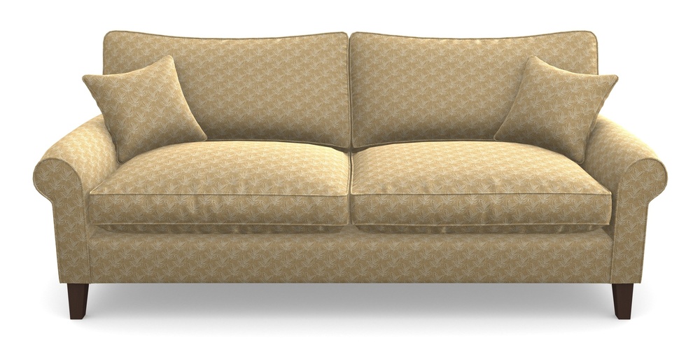 Product photograph of Waverley Scroll Arm 4 Seater Sofa In Cloth 21 - Decorative Leaf - Quince from Sofas and Stuff Limited