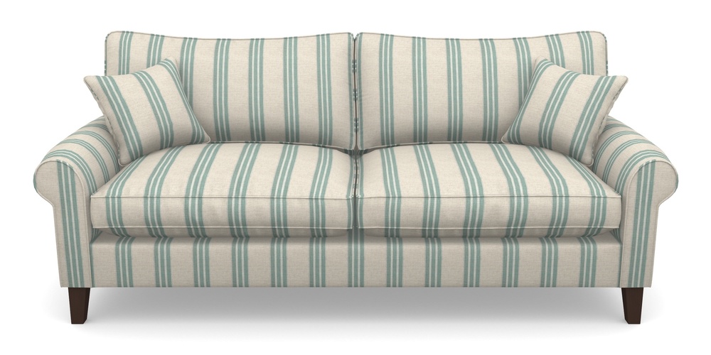 Product photograph of Waverley Scroll Arm 4 Seater Sofa In Cloth 18 Stripes - Bengal - Basil from Sofas and Stuff Limited