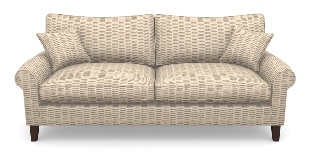 Product photograph of Waverley Scroll Arm 4 Seater Sofa In Cloth 18 - Daub - Berry from Sofas and Stuff Limited