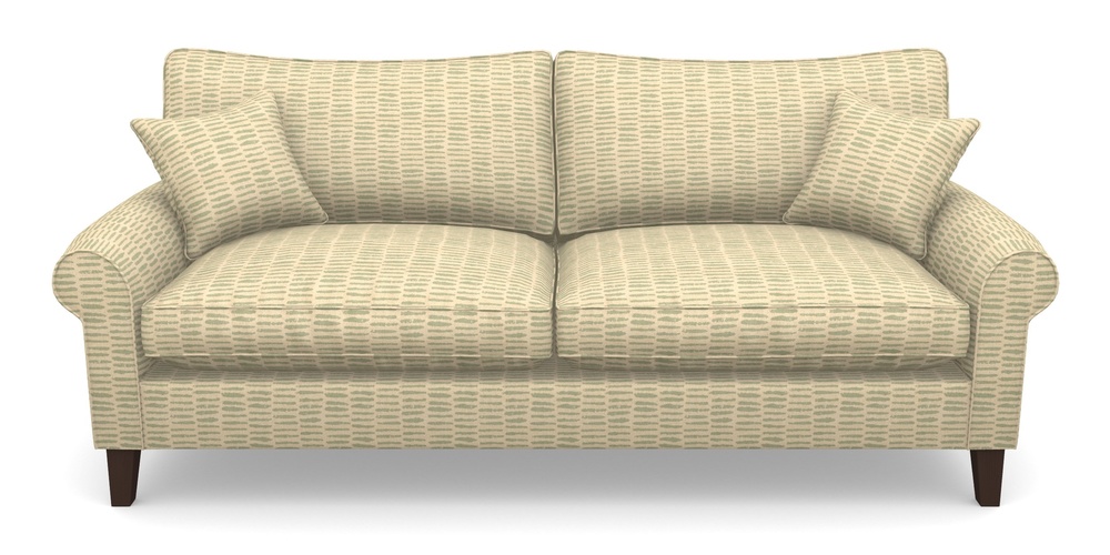 Product photograph of Waverley Scroll Arm 4 Seater Sofa In Cloth 18 - Daub - Fennel from Sofas and Stuff Limited