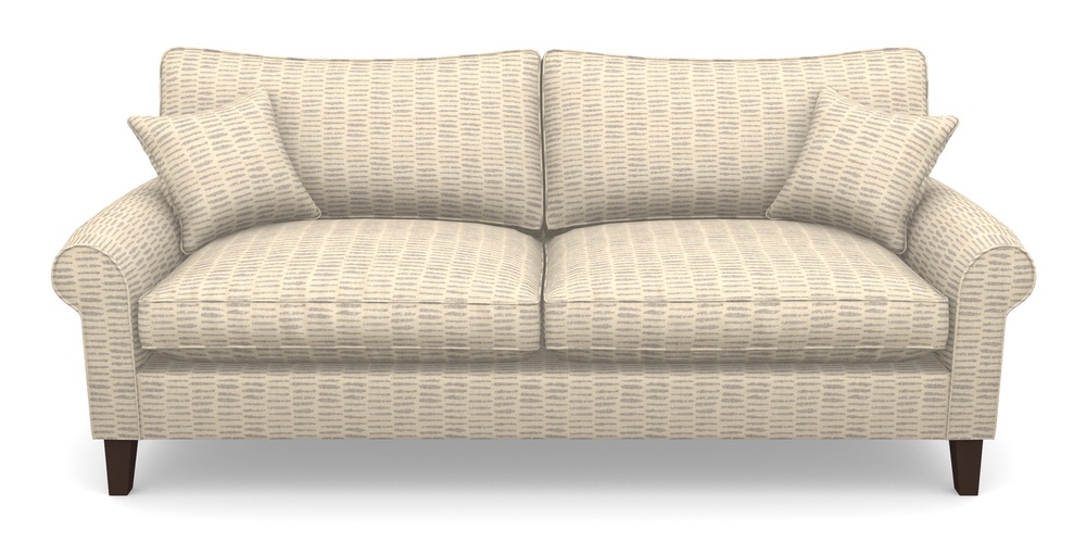 Product photograph of Waverley Scroll Arm 4 Seater Sofa In Cloth 18 - Daub - Lavender from Sofas and Stuff Limited