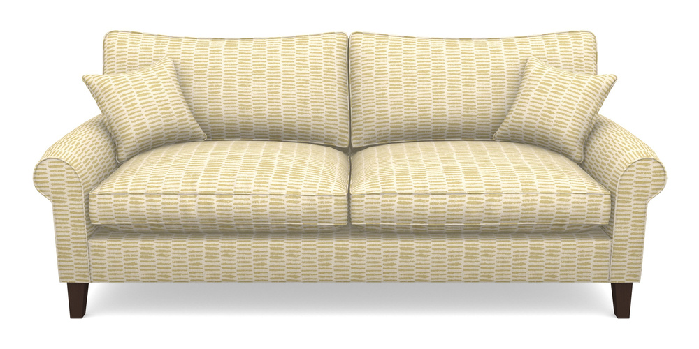 Product photograph of Waverley Scroll Arm 4 Seater Sofa In Cloth 18 - Daub - Summer from Sofas and Stuff Limited