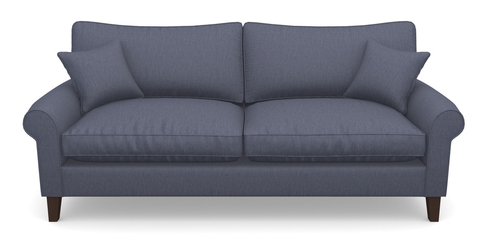 Product photograph of Waverley Scroll Arm 4 Seater Sofa In Clever Cotton Mix - Oxford Blue from Sofas and Stuff Limited