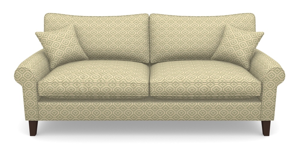 Product photograph of Waverley Scroll Arm 4 Seater Sofa In Cloth 18 - Tile - Fennel from Sofas and Stuff Limited