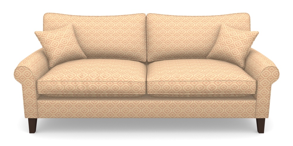 Product photograph of Waverley Scroll Arm 4 Seater Sofa In Cloth 18 - Tile - Flamingo from Sofas and Stuff Limited
