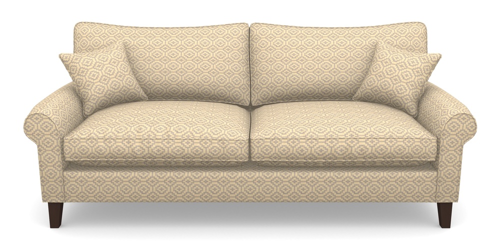 Product photograph of Waverley Scroll Arm 4 Seater Sofa In Cloth 18 - Tile - Lavender from Sofas and Stuff Limited