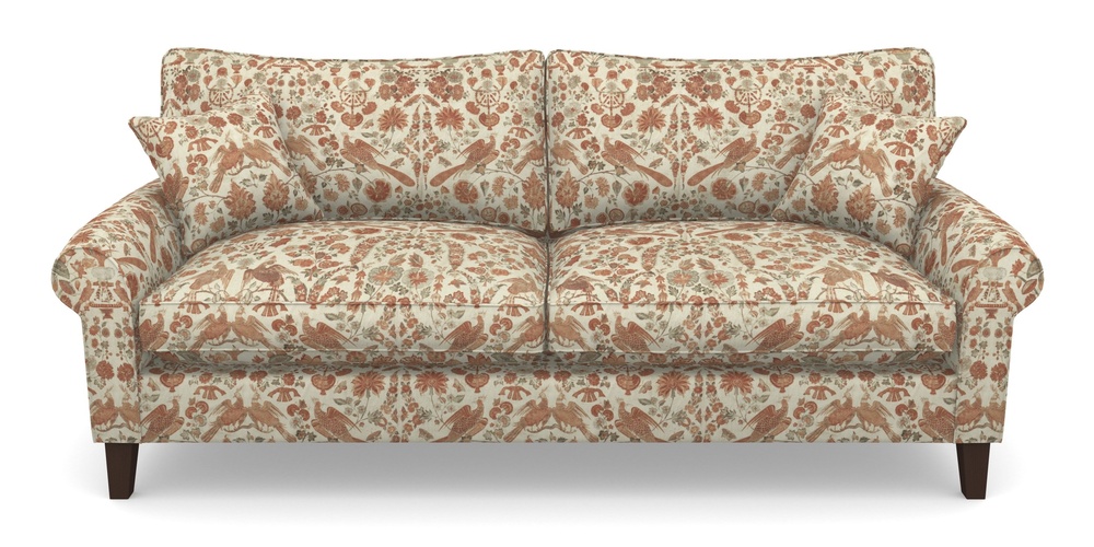 Product photograph of Waverley Scroll Arm 4 Seater Sofa In V A Brompton Collection - Coromandel - Terracotta from Sofas and Stuff Limited