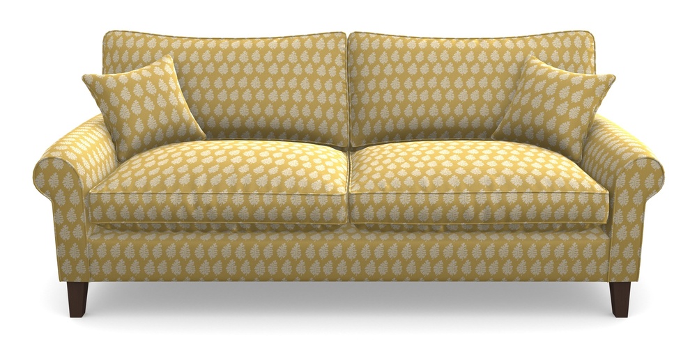 Product photograph of Waverley Scroll Arm 4 Seater Sofa In Cloth 21 - Oak Leaf - Canary from Sofas and Stuff Limited