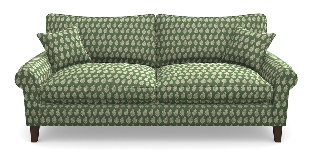 Product photograph of Waverley Scroll Arm 4 Seater Sofa In Cloth 21 - Oak Leaf - Forest from Sofas and Stuff Limited