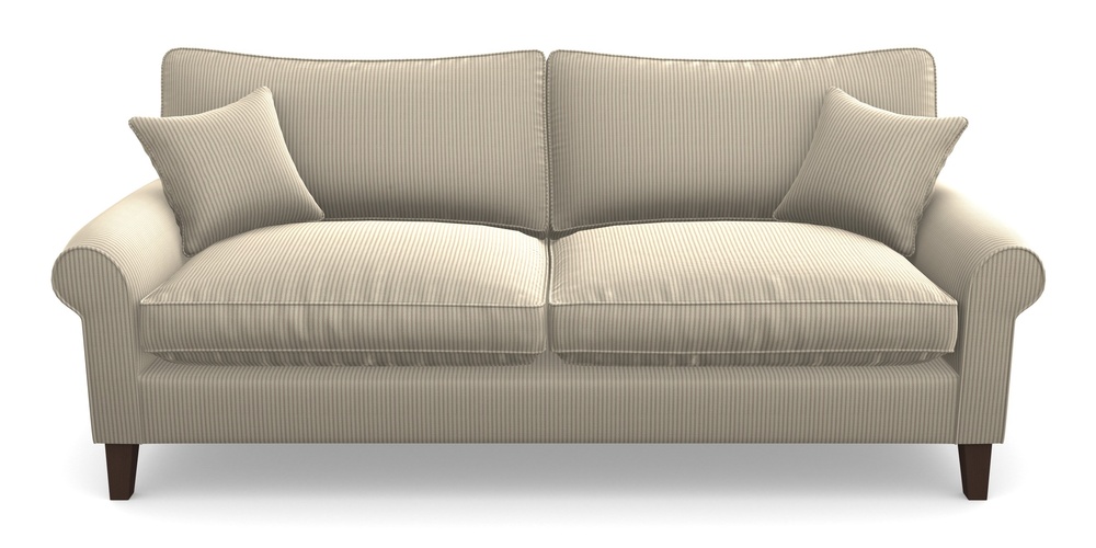 Product photograph of Waverley Scroll Arm 4 Seater Sofa In Cloth 21 - Simple Stripe - Beech from Sofas and Stuff Limited