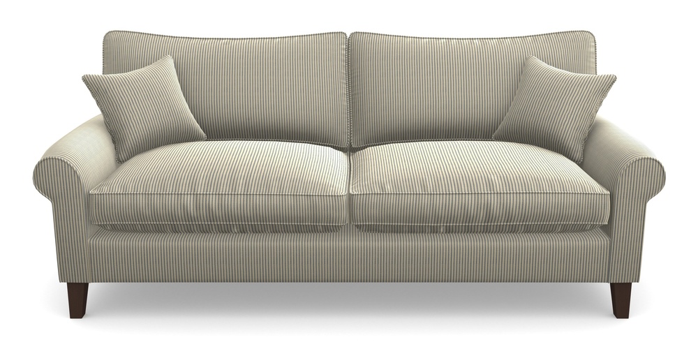 Product photograph of Waverley Scroll Arm 4 Seater Sofa In Cloth 21 - Simple Stripe - Bilberry from Sofas and Stuff Limited