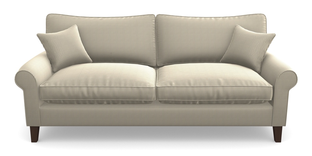 Product photograph of Waverley Scroll Arm 4 Seater Sofa In Cloth 21 - Simple Stripe - Magnesium from Sofas and Stuff Limited