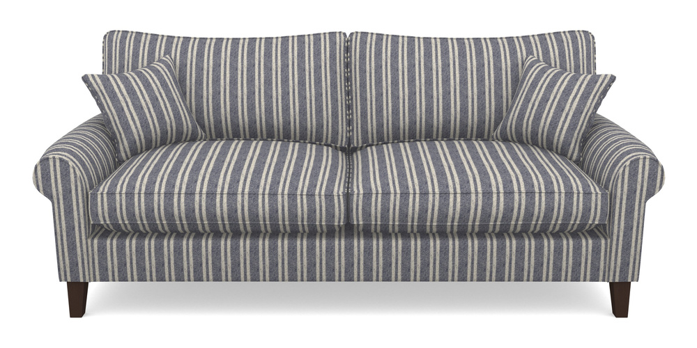 Product photograph of Waverley Scroll Arm 4 Seater Sofa In Cloth 22 - Barcode - Deep Water from Sofas and Stuff Limited